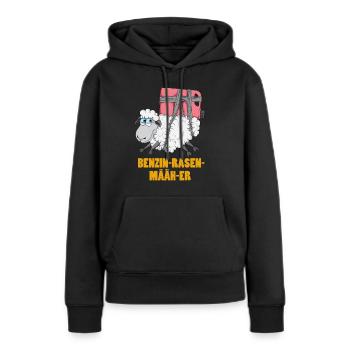 Landwirt Schaf Rasenmäher auf dem Bauernhof - Frauen Premium Bio Hoodie - Schwarz - Vorne - Julia (174cm)