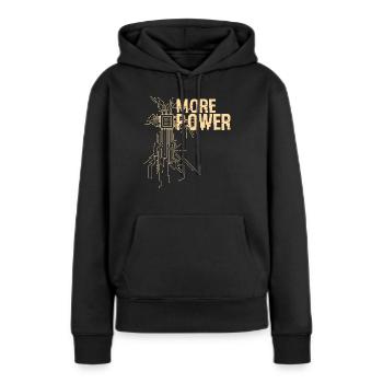 Plus de conception d'ingénieur en matériel électrique - Sweat à capuche Premium bio Femme - noir - Devant - Julia (174cm)