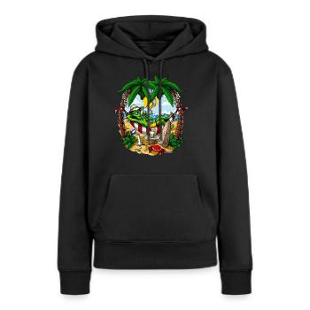 Alien Stoner Beach Party - Frauen Premium Bio Hoodie - Schwarz - Vorne - Julia (174cm)