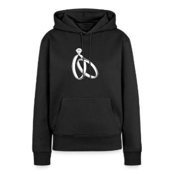 Mariage de mariage - Sweat à capuche Premium bio Femme - noir - Devant - Julia (174cm)