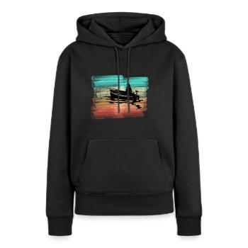 Angler in boat fishing fishing - Women’s Premium Organic Hoodie - black - Front - Julia (174cm)