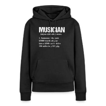 MUSICIENS cadeau guitariste pour musicien musicien - Sweat à capuche Premium bio Femme - noir - Devant - Julia (174cm)