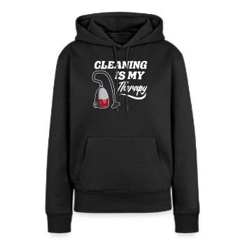 Drôle de femme de ménage nettoyeuse ménage ménage ménage - Sweat à capuche Premium bio Femme - noir - Devant - Julia (174cm)
