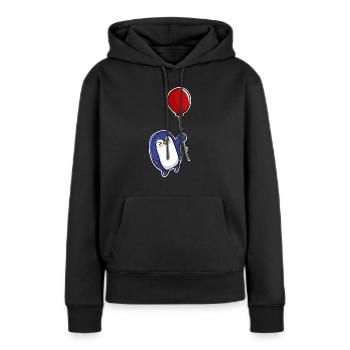 Pinguin Ballon - Frauen Premium Bio Hoodie - Schwarz - Vorne - Julia (174cm)