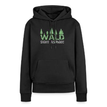 La forêt au lieu de l'asphalte - Sweat à capuche Premium bio Femme - noir - Devant - Julia (174cm)