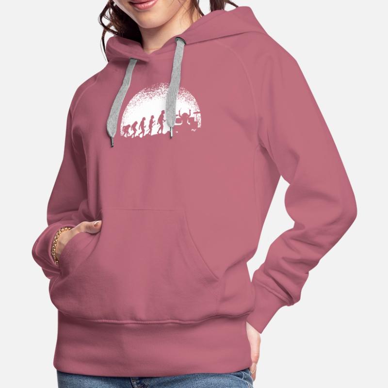 Drummers Evolution Moon... Drummer Frauen Premium Bio Hoodie