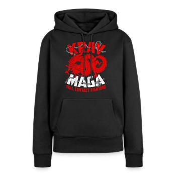 Krav Maga - Frauen Premium Bio Hoodie - Schwarz - Vorne - Julia (174cm)