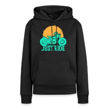 Motards Motocyclistes deux-roues - Sweat à capuche Premium bio Femme - noir - Devant - Julia (174cm)