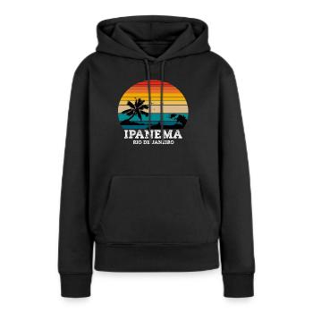 IPANEMA RIO DE JANEIRO - Frauen Premium Bio Hoodie - Schwarz - Vorne - Julia (174cm)