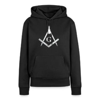 Cadeau de pyramide de conspiration maçonnique de symbole Illuminati - Sweat à capuche Premium bio Femme - noir - Devant - Julia (174cm)