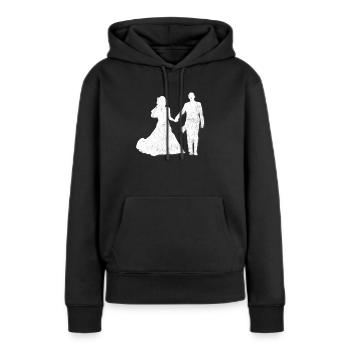 Mariée de mariage de mariage - Sweat à capuche Premium bio Femme - noir - Devant - Julia (174cm)