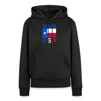 Conception du drapeau du Texas USA pour les fans de Lone Star State - Sweat à capuche Premium bio Femme - noir - Devant - Julia (174cm)