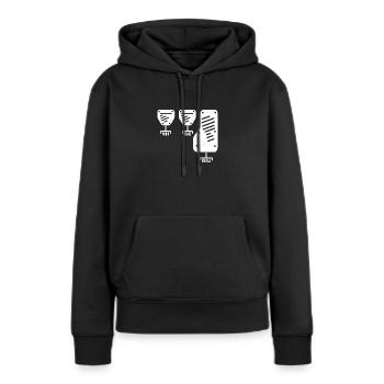 Changement de vitesse manuel - pédales - Sweat à capuche Premium bio Femme - noir - Devant - Julia (174cm)