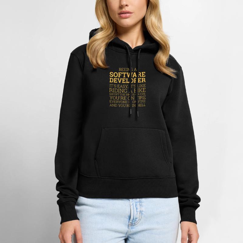 « Software Developer- Riding a Bike » | Programmer Sweat à capuche Premium bio Femme