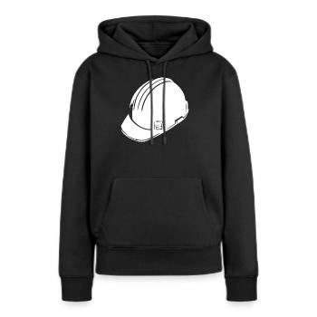 Maître d’ouvrage - Sweat à capuche Premium bio Femme - noir - Devant - Julia (174cm)