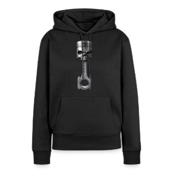 Totenkopf Kolben - Frauen Premium Bio Hoodie - Schwarz - Vorne - Julia (174cm)
