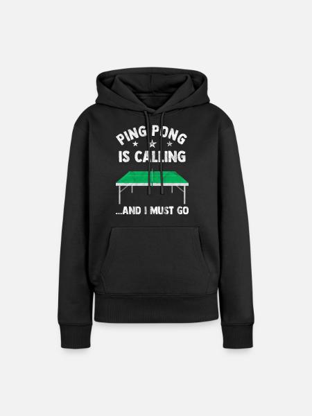 Pingpong - Frauen Premium Bio Hoodie - Schwarz