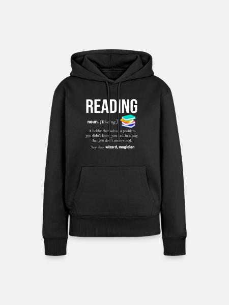 Buch - Frauen Premium Bio Hoodie - Schwarz