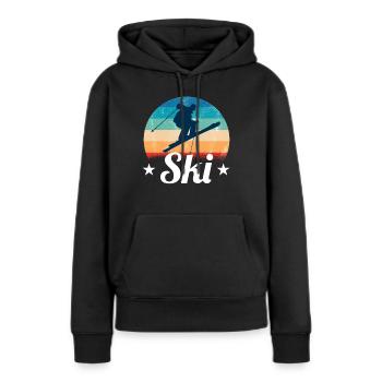Ski - Frauen Premium Bio Hoodie - Schwarz - Vorne - Julia (174cm)