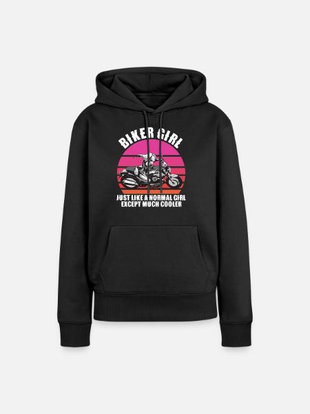 biker girl - Women’s Premium Organic Hoodie - black