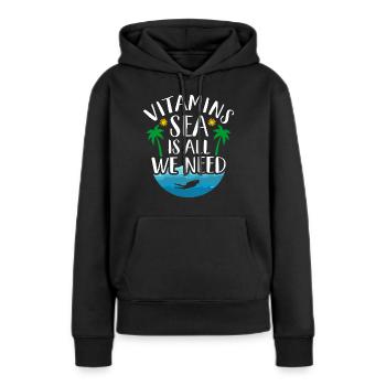 sea - Women’s Premium Organic Hoodie - black - Front - Julia (174cm)