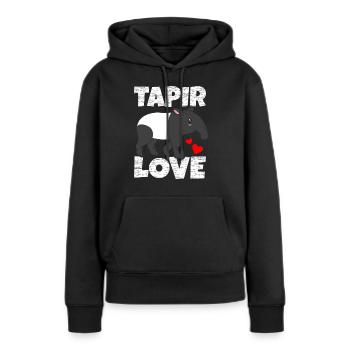 Tapir - Sweat à capuche Premium bio Femme - noir - Devant - Julia (174cm)