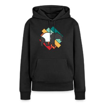 Tapir - Sweat à capuche Premium bio Femme - noir - Devant - Julia (174cm)