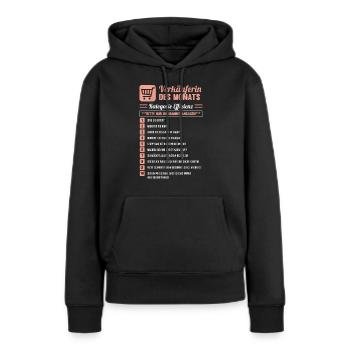 Verkäuferin Des Monats | Kundenfragen Einzelhandel - Frauen Premium Bio Hoodie - Schwarz - Vorne - Julia (174cm)