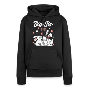 Ich werde grosse Schwester / bald grosse Schwester - Frauen Premium Bio Hoodie - Schwarz - Vorne - Julia (174cm)