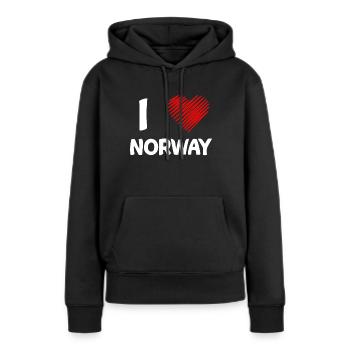 Norwegen - Frauen Premium Bio Hoodie - Schwarz - Vorne - Julia (174cm)