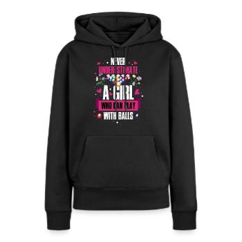 Billard Pool Snooker Cadeau drôle - Sweat à capuche Premium bio Femme - noir - Devant - Julia (174cm)