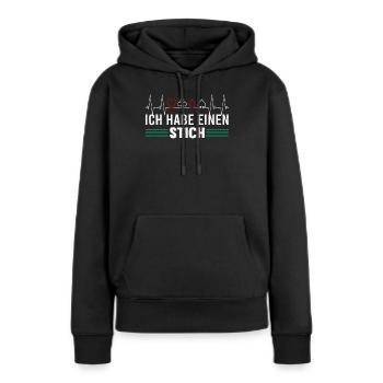 Skat Skatspieler Skatabend Stich Spruch Heartbeat - Frauen Premium Bio Hoodie - Schwarz - Vorne - Julia (174cm)