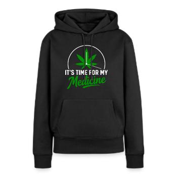 Il est temps pour mon cannabis de cannabis médicinal - Sweat à capuche Premium bio Femme - noir - Devant - Julia (174cm)