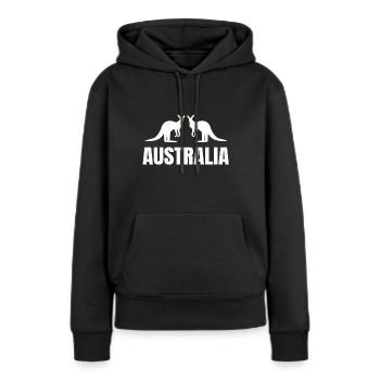 Australie - Sweat à capuche Premium bio Femme - noir - Devant - Julia (174cm)