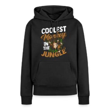 Singe singe gorille primate primate des animaux laque - Sweat à capuche Premium bio Femme - noir - Devant - Julia (174cm)