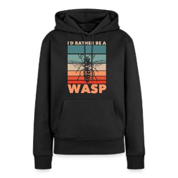 WASP Wespe Wespen Biene - Frauen Premium Bio Hoodie - Schwarz - Vorne - Julia (174cm)