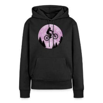 Cadeau pour une cycliste à vélo - Sweat à capuche Premium bio Femme - noir - Devant - Julia (174cm)