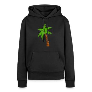 Palme - Sweat à capuche Premium bio Femme - noir - Devant - Julia (174cm)