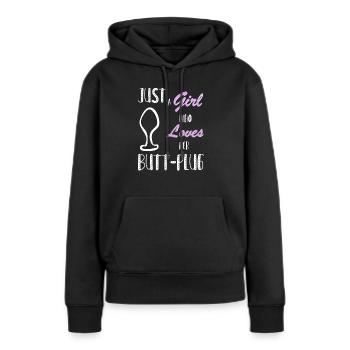 Plug anal plug anal idée cadeau gode fétiche - Sweat à capuche Premium bio Femme - noir - Devant - Julia (174cm)