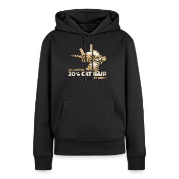 80% Baumwolle, 20% Katzenhaare - Na und? - Frauen Premium Bio Hoodie - Schwarz - Vorne - Julia (174cm)