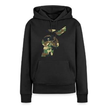 Dirty Mind Dog Dick - Pénis de camouflage - Sweat à capuche Premium bio Femme - noir - Devant - Julia (174cm)