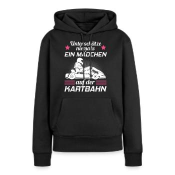 Kart Gokart Kartsport Kartfahrerin Damen Geschenk - Frauen Premium Bio Hoodie - Schwarz - Vorne - Julia (174cm)