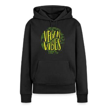 Vegan Veganer - Frauen Premium Bio Hoodie - Schwarz - Vorne - Julia (174cm)