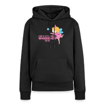Conte de fées elfe - Sweat à capuche Premium bio Femme - noir - Devant - Julia (174cm)