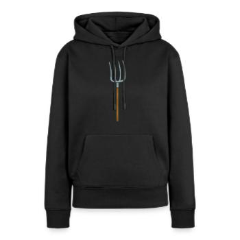 Mistgabel Bauer - Frauen Premium Bio Hoodie - Schwarz - Vorne - Julia (174cm)