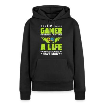 Gamer Gamer Funny DNA - Women’s Premium Organic Hoodie - black - Front - Julia (174cm)