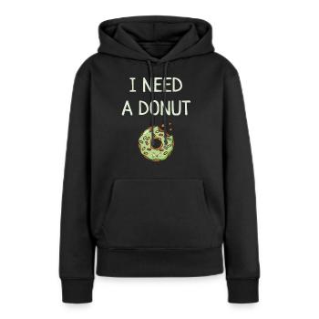 Donut - Sweat à capuche Premium bio Femme - noir - Devant - Julia (174cm)