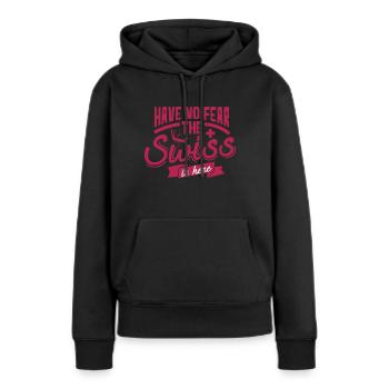 Schweiz Schweizer - Frauen Premium Bio Hoodie - Schwarz - Vorne - Julia (174cm)