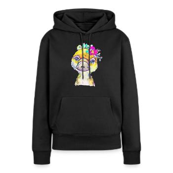 Bec d’abel - Sweat à capuche Premium bio Femme - noir - Devant - Julia (174cm)