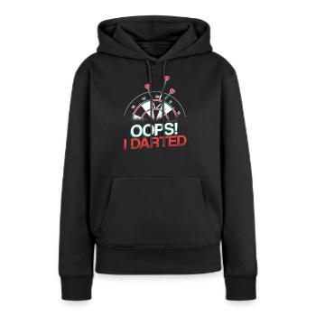 Oops I Darted Lustiges Dartspieler - Frauen Premium Bio Hoodie - Schwarz - Vorne - Julia (174cm)